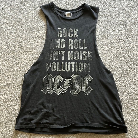 MadeWorn | Tops | Madeworn Black Acdc Tshirt Muscle Tee | Poshmark